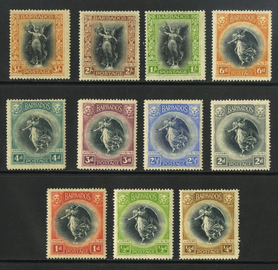M4277 Barbados 1920 SG201/11 - Victory Set Wmk Mult Script CA Foto 1 de 2
