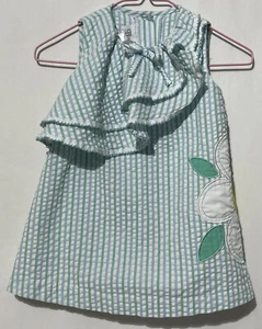 Bonnie Jean 2T Easter Spring Toddler Seersucker Pastel Blue Green Ruffles Dress - Picture 1 of 8