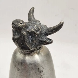 Vintage Bull Steer Head Jigger Shot Glass Cup Towle Pewter 2-3/4"x2" 1970s - Picture 1 of 8