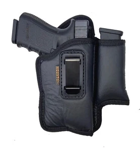 Laser/Light IWB Houston Eco Leather Holster with Magazine Pouch - Choose Model - Picture 1 of 34