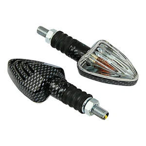 MOTORCYCLE INDICATORS ARROW MINI PAIR WITH CARBON BODY AND CLEAR LENS - Picture 1 of 1