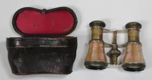 Vintage 1900's Lacour Fabt Paris "Mother of Peral Opera Glasses" Brass Body - Picture 1 of 24