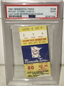 9/30/81 Met Metropolitan Stadium Last Regular Season Twins Game PSA Ticket Stub - Picture 1 of 4