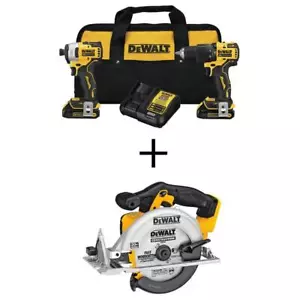 DEWALT Hammer Drill + Impact Driver Combo Kit + Circular Saw 20V MAX Brushless - Picture 1 of 10