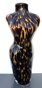 Art Glass - Sculptured - Female Form - Tortoise Shell - Figurine - Vase -14" - Picture 1 of 9