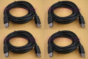 4 Lote x 10Ft PREMIUM USB 2.0 Macho a Hembra Cable de extensión Cable blindado 10'Ft - Imagen 1 de 1
