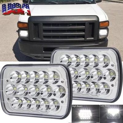 Pair 7x6" LED Headlights High Low Sealed Beam For Ford E-150 E-250 2003-2014 DOT - Imagem 1 de 4