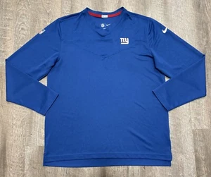 New York Giants Camicia Uomo Large L Blu Manica Lunga NFL Coach Edizione RARA NFL - Foto 1 di 19