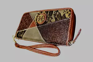 Portafoglio da polso perline bronzo lucide, oro metallizzato nuovo senza etichette - Foto 1 di 7