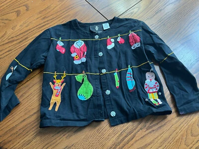 De colección Michael Simon Niñas Cárdigan Camisa Tema Navidad 6 6X Foto 1 de 4