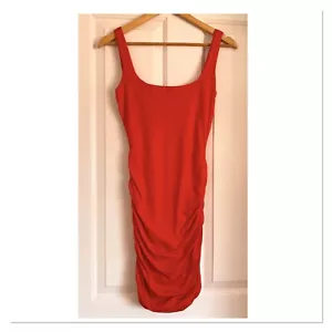 Kookai Red Ruched Bodycon Dress 1 S 8 - Picture 1 of 1