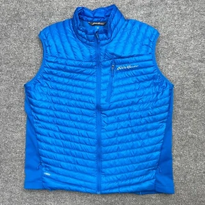 Eddie Bauer Vest Men XL Blue First Ascent Goose Down EB 800 Quilted Puffer - Picture 1 of 13