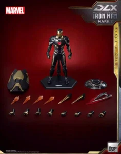 Threezero DLX 1/12 Marvel Iron Man Mark L 50 Black & Gold Suit Infinity MISB - Picture 1 of 4