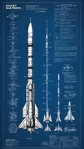 High Res Digi Images 4Print & Desktop ROCKETS **7 IMAGES TOTAL** BLUEPRINTS VIEW - Picture 1 of 7