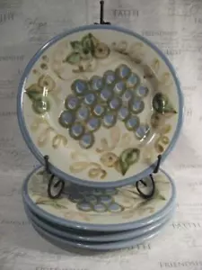 LOUISVILLE STONEWARE VINTAGE DINNER PLATES WITH BLUE BANDS - FOUR - Picture 1 of 1