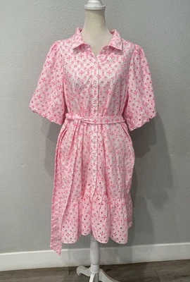 Vestido Lily Pulitzer Cartley manga cotovelo ilhós tamanho 12 - Imagem 1 de 4