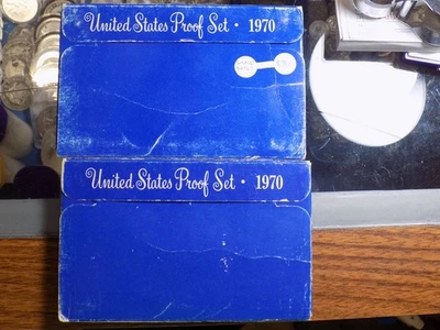1970 PROOF SETS SILVER KEY DATES SMALL AND LARGE DATES NICE COINS - Image 1 of 3