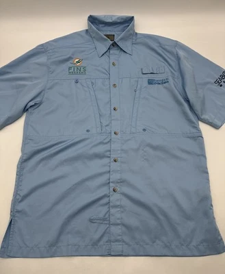 Miami Dolphins Fishing Gear Hook Tackle Sun Protection Shirt Men M.#36005 - Image 1 of 4