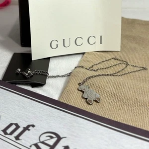 Auténtico collar de oso de plata de ley GUICCI con caja y certificado - Imagen 1 de 12