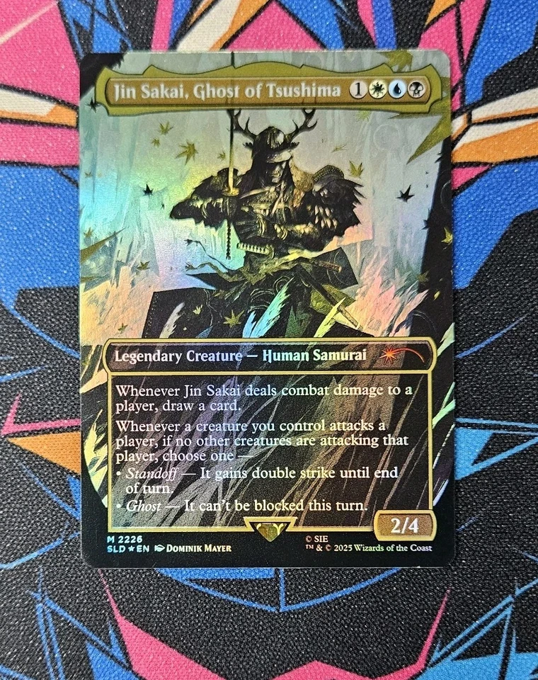 Jin Sakai, Ghost of Tsushima NM Rainbow Foil MTG Secret Lair Unplayed Magic  - Image 1 of 1