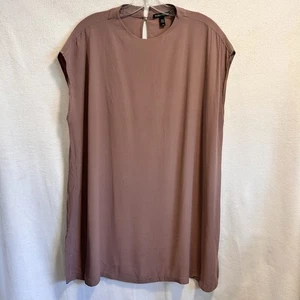 Eileen Fisher Damen Tunika ärmelloses Shirt großer Pullover 100 % Seide mauve gebraucht, in einwandfreiem Zustand - Bild 1 von 9