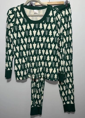 Hanna Anderson Men’s Pajama Set L M Holiday Christmas Pine Tree Jogger Long Slv - Image 1 of 4