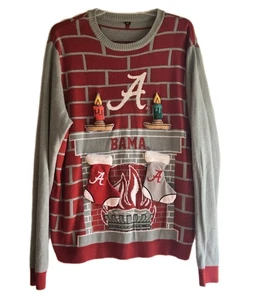 Maglione Alabama Crimson Tide Ugly Uomo 2XLarge Rosso Vacanze Natale - Foto 1 di 9