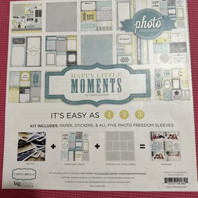 Carta Bella HAPPY LITTLE MOMENTS 12x12 Collection 6 CARDSTOCKS Scrapbook  Love - Image 1 of 4