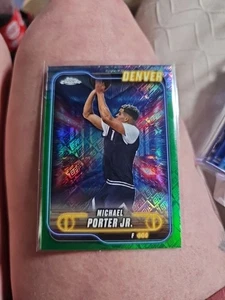 2024-25 Topps Chrome Basketball Michael Porter Jr. Topps Green Refractor Denver - Picture 1 of 2