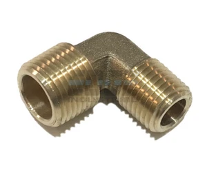 MESSING GESCHMIEDET 90º STECKER REDUZIERBOGEN 3/8" MNPT x 1/4" MNPT KRAFTSTOFF/LUFT/WOG - Bild 1 von 2