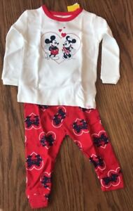 Baby Gap Disney Pj’s 6-12 Months Mickey And Minnie Long Sleeve Shirt And Pants