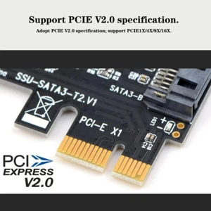 PCI-E SATA 1X 4X 8X 16X PCI-E Cards PCI Express To SATA 3.0 2-Port SATA III 6Gbp - Afbeelding 1 van 14