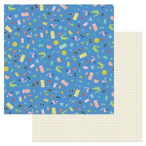 American Crafts Patterned Double-Sided Cardstock 12"X12"-Just Beachy,  - 25 Pack - Picture 1 of 1