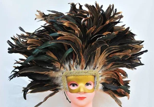 Coque Feder Kopfschmuck Maske Halloween Kostüm Perücke Pflaume Perücke - Naturfarbe (GA, USA - Bild 1 von 1