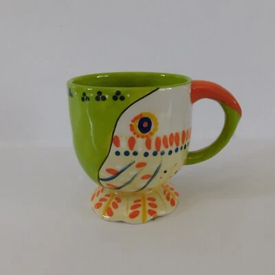 ANTHROPOLOGIE Tortua Abstract Pedestal Mug Coffee Tea Colorful Kitchen Boho - Image 1 of 4