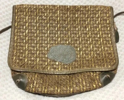 Vintage Carlos Falchi Woven Gold Leather strap Cross Over Handbag  RARE - Image 1 of 4