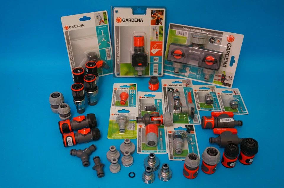 GARDENA® Verbinder Verteiler Kupplung Adapter Wasserstop etc. - zur Auswahl - Bild 1 von 1