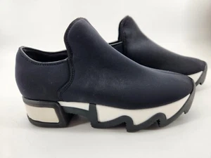 iRi NYC Black/White Neoprene Low Top Platform Slip On Athletic Shoe, Womens 36 - Picture 1 of 8