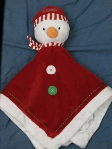 Carter's First Christmas Snowman Lovey Lovie Red White Plush Baby Boy Girl 15X15 - Bild 1 von 6