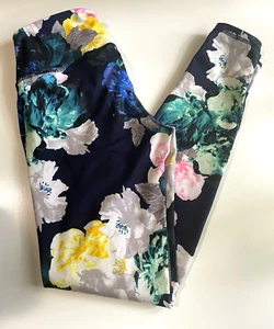 OLD NAVY ACTIVE GO DRY LEGGINGS FLOREALI ADERENTI TAGLIA S/P Blu Yoga - Foto 1 di 13