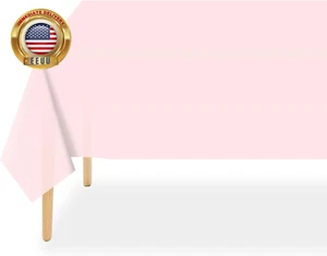 Plastic Table Cloth Disposable 2 Pack, 54 X 108 Inch Tablecloths for Rectangle T - Picture 1 of 7