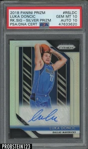 2018-19 Panini Silver Prizm Luka Doncic RC Rookie AUTO PSA 10 PSA/DNA 10 POP 9