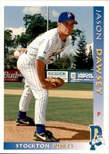 1998 Stockton Ports Grandstand #7 Jason Dawsey Lexington South Carolina SC Card