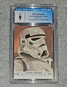 Topps 2021 Star Wars Masterwork Stormtropper  1/1 Sketch Elise Gregauff CGC 9  - Picture 1 of 2