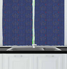 Star Kitchen Curtains 2 Panel Set Window Drapes 55" X 39" Ambesonne