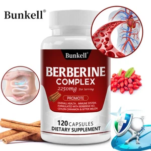 Berberina 2250 mg, altamente eficaz, para un sistema inmunológico saludable y azúcar en sangre - Imagen 1 de 12