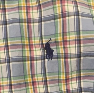 Polo Ralph Lauren Button Down Hemd Herren Large blau rosa gelb Muster kariert - Bild 1 von 5