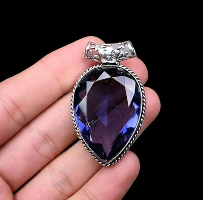 Tanzanite Silver Pendant 925 Sterling Silver Pendant Handmade Gemstone Pendant - Image 1 of 3