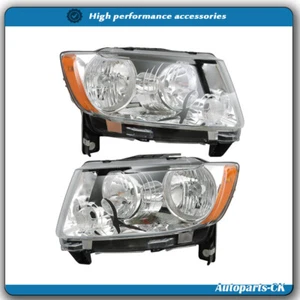 Faros cromados para Jeep Grand Cherokee 11-17 2011-2013 brújula halógena L+R - Imagen 1 de 12