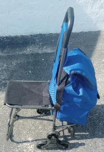 NEW Tri Wheel Shopping Trolley Cart w/ Bag & Folding Seat Climbing Stair Wheels - Picture 1 of 14